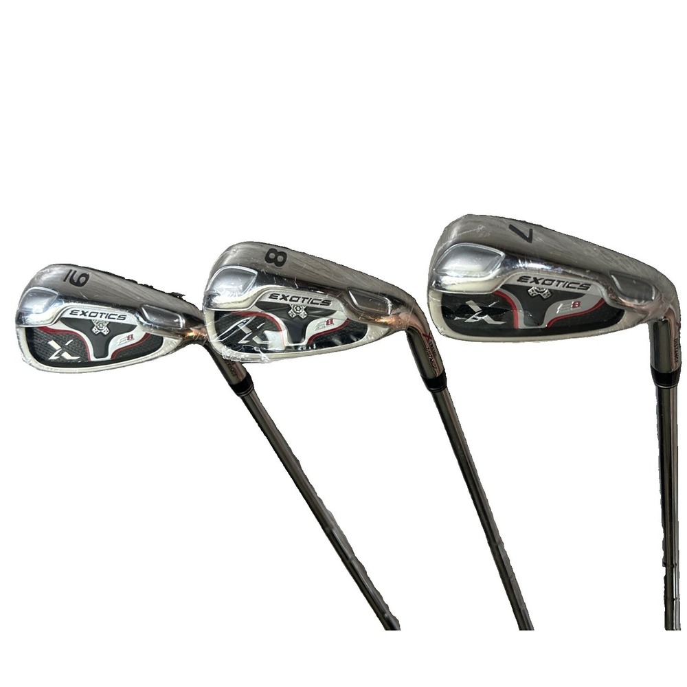 BRAND NEW TOUR EDGE EXOTICS MAX IRONS 7 8 9 KBS TOUR X - LITE STIFF FLEX